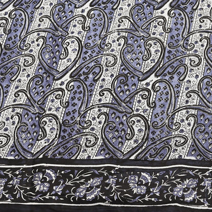 Indian Vintage Black & Gray Saree 100% Pure Silk Printed Sari 5yd Sewing Craft Fabric Dress Making Soft Crafting Quilting Upcycle