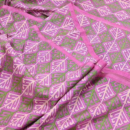 Indian Vintage Sari Pink 100% Pure Silk Printed Saree Craft Fabric 6yd Sewing Dress Making Soft Wrap Quilting Crafting Upcycle
