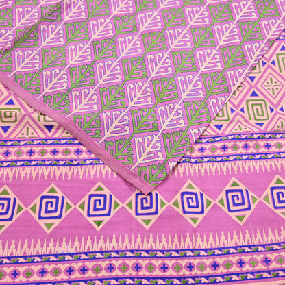 Indian Vintage Sari Pink 100% Pure Silk Printed Saree Craft Fabric 6yd Sewing Dress Making Soft Wrap Quilting Crafting Upcycle