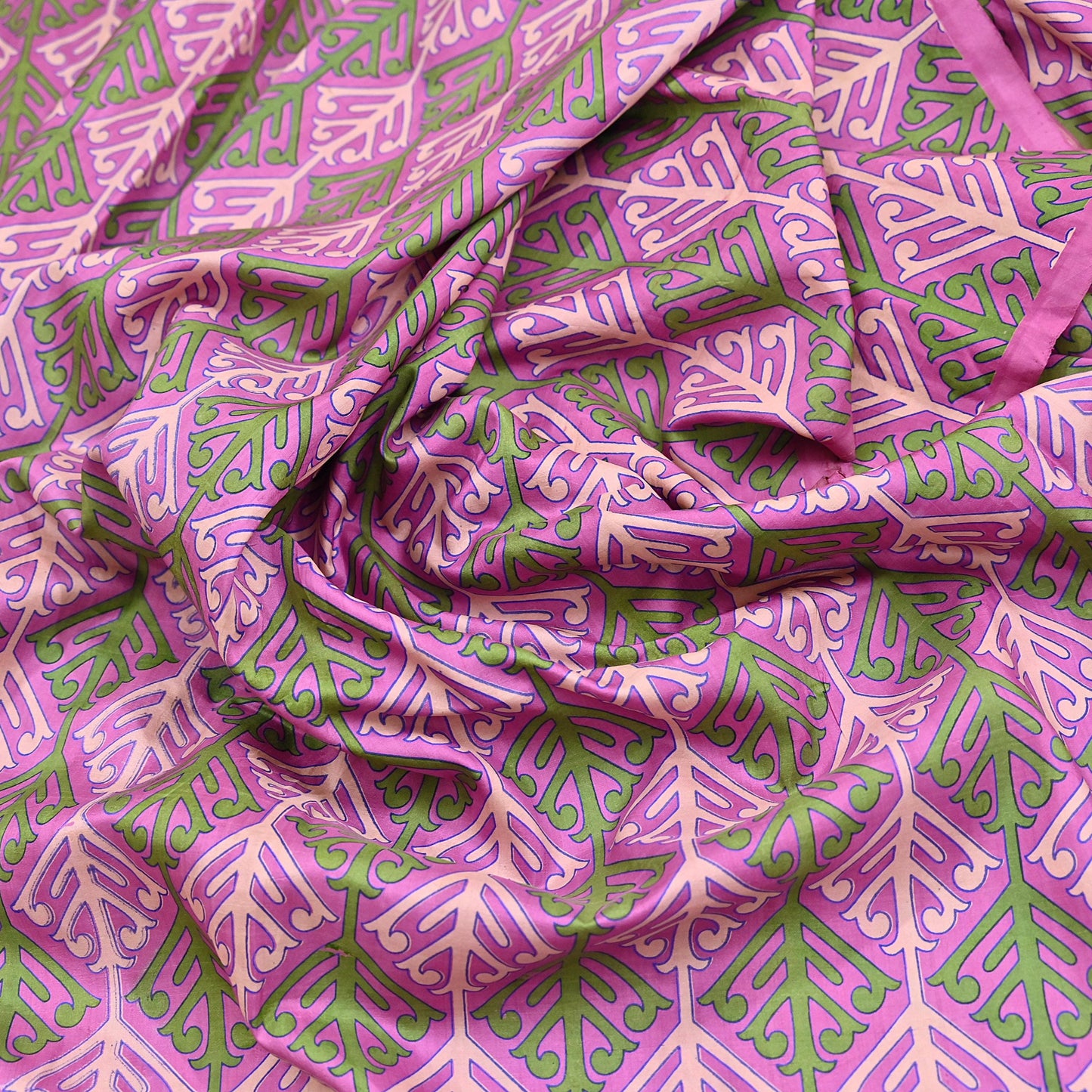 Indian Vintage Sari Pink 100% Pure Silk Printed Saree Craft Fabric 6yd Sewing Dress Making Soft Wrap Quilting Crafting Upcycle