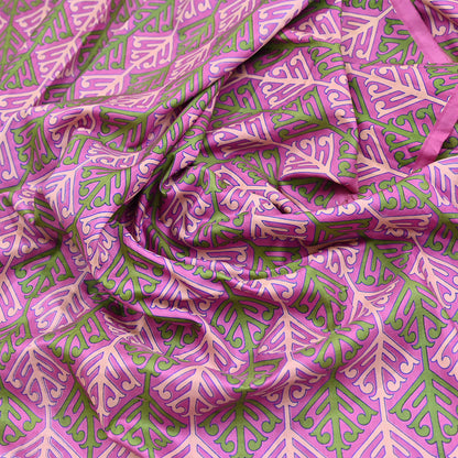 Indian Vintage Sari Pink 100% Pure Silk Printed Saree Craft Fabric 6yd Sewing Dress Making Soft Wrap Quilting Crafting Upcycle
