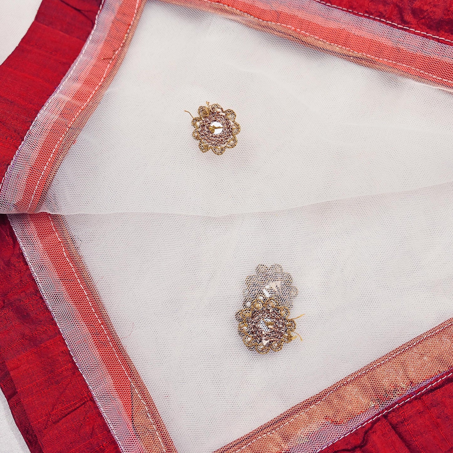 Indian Vintage Heavy white Dupatta Net Mesh Long Stole Hand Embroidered Scarves Golden Zardozi Zari Sequins Hijab Veil wrap Boho