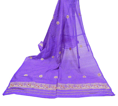 Indian Vintage Dupatta Purple Long Stole Pure silk Woven Brocade Banarasi Scarves Veil Scarf Wrap Hippie Boho Soft Floral Zari