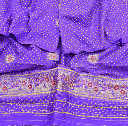 Indian Vintage Dupatta Purple Long Stole Pure silk Woven Brocade Banarasi Scarves Veil Scarf Wrap Hippie Boho Soft Floral Zari