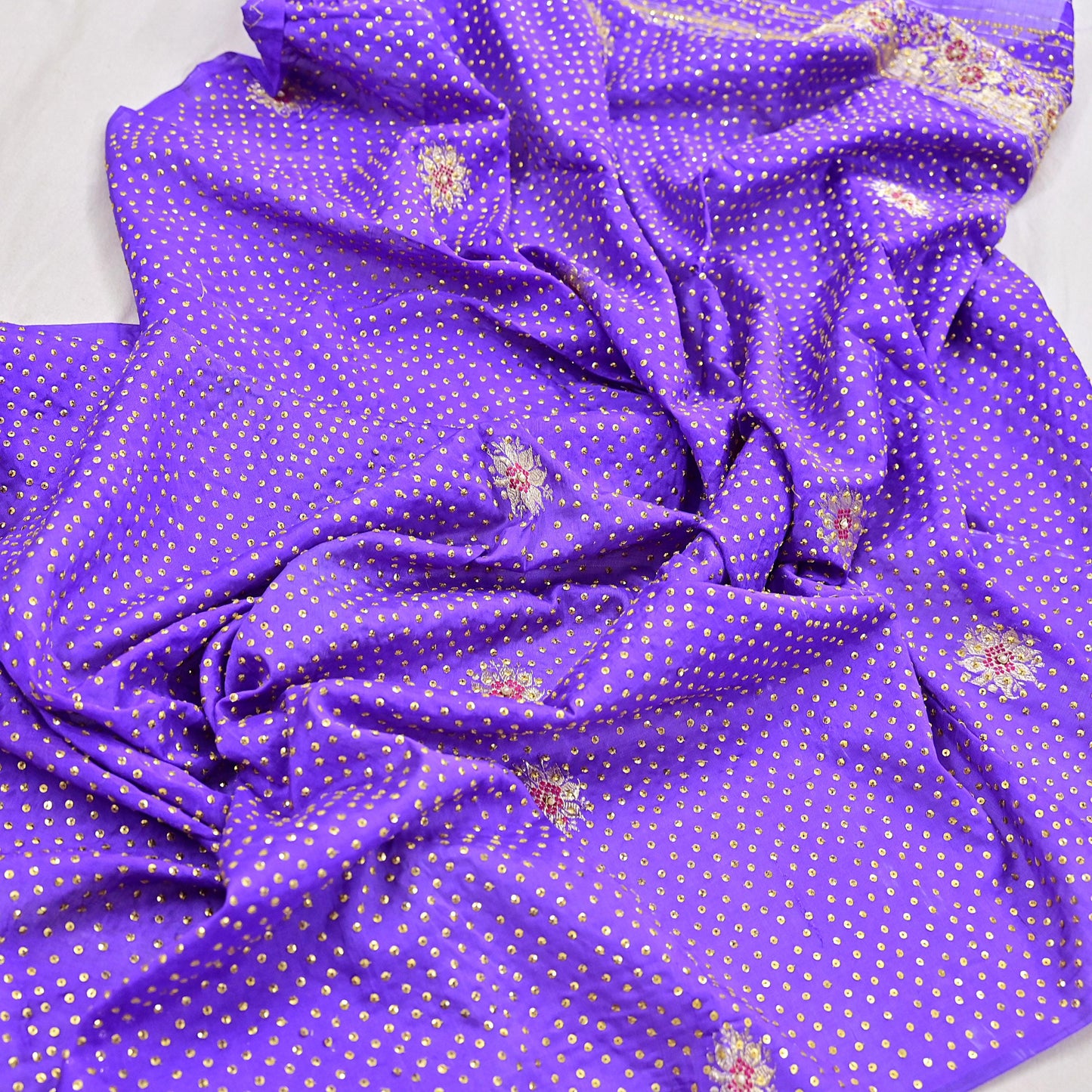 Indian Vintage Dupatta Purple Long Stole Pure silk Woven Brocade Banarasi Scarves Veil Scarf Wrap Hippie Boho Soft Floral Zari