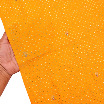 Indian Vintage Dupatta Saffron Long Stole Pure silk Woven Brocade Banarasi Scarves Veil Scarf Wrap Hippie Boho Soft Floral Zari