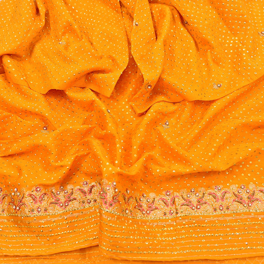 Indian Vintage Dupatta Saffron Long Stole Pure silk Woven Brocade Banarasi Scarves Veil Scarf Wrap Hippie Boho Soft Floral Zari