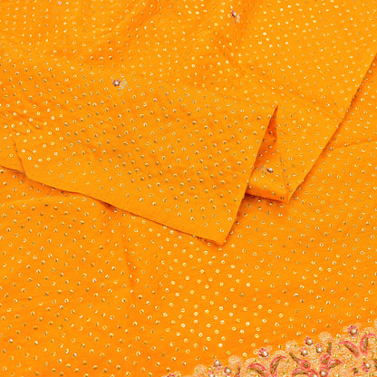 Indian Vintage Dupatta Saffron Long Stole Pure silk Woven Brocade Banarasi Scarves Veil Scarf Wrap Hippie Boho Soft Floral Zari