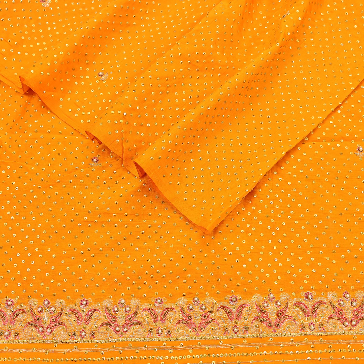 Indian Vintage Dupatta Saffron Long Stole Pure silk Woven Brocade Banarasi Scarves Veil Scarf Wrap Hippie Boho Soft Floral Zari