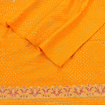 Indian Vintage Dupatta Saffron Long Stole Pure silk Woven Brocade Banarasi Scarves Veil Scarf Wrap Hippie Boho Soft Floral Zari
