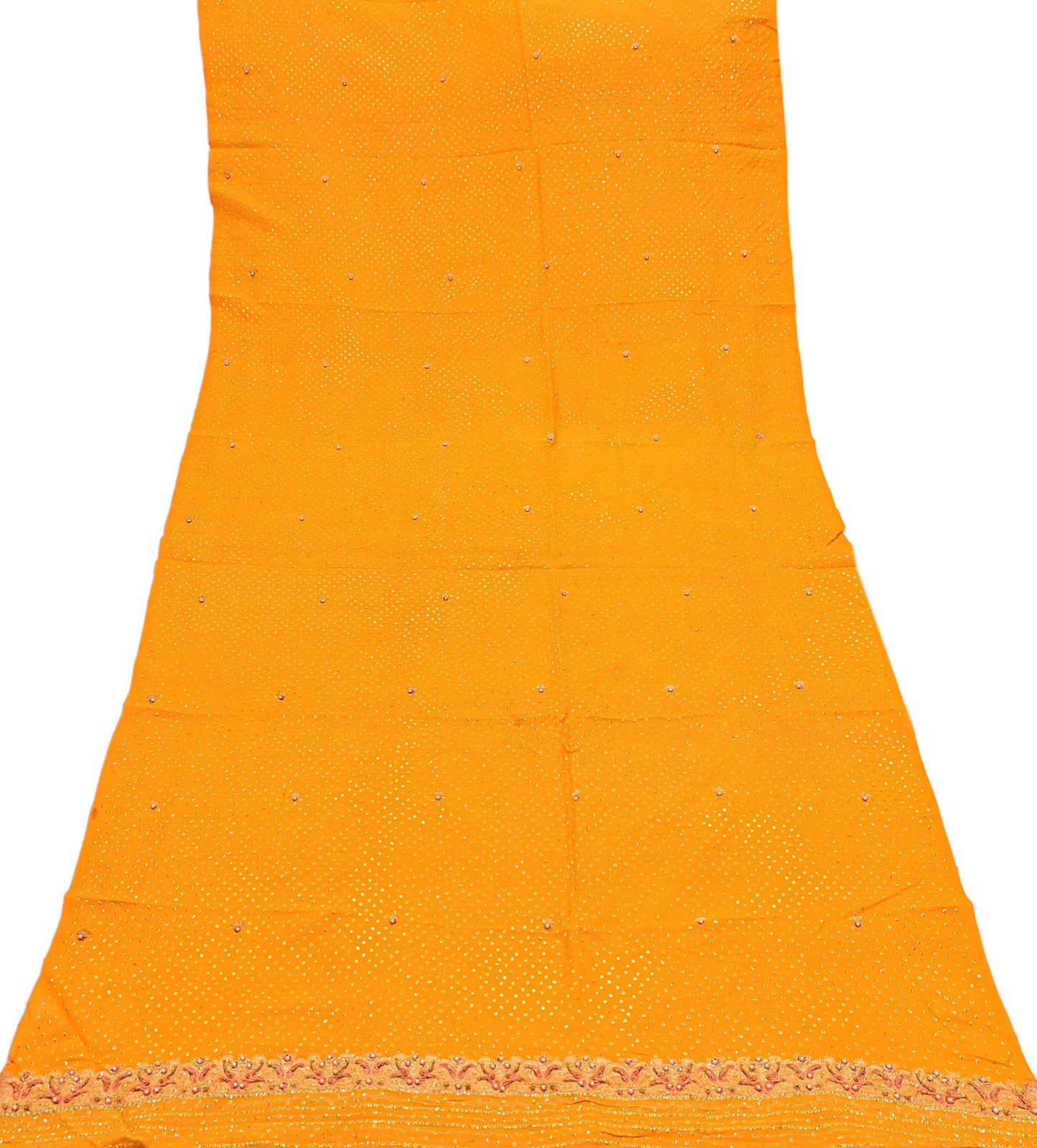 Indian Vintage Dupatta Saffron Long Stole Pure silk Woven Brocade Banarasi Scarves Veil Scarf Wrap Hippie Boho Soft Floral Zari