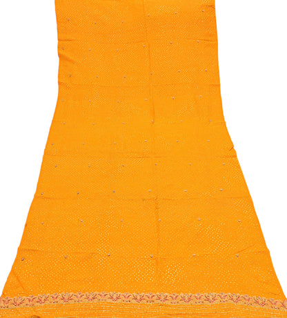 Indian Vintage Dupatta Saffron Long Stole Pure silk Woven Brocade Banarasi Scarves Veil Scarf Wrap Hippie Boho Soft Floral Zari