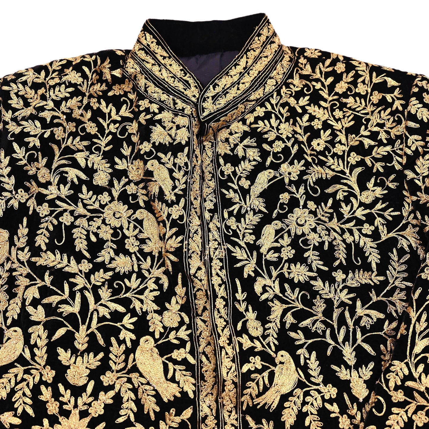 Indian Black Velvet Bandhgala Coat Mens Royal Embroidered Wedding Jacket Designer Evening Blazer Groom Outfit Vintage