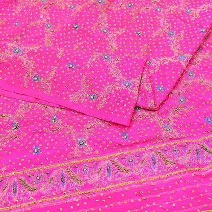 Indian Vintage Dupatta Pink Long Stole Pure silk Woven Brocade Banarasi Scarves Veil Scarf Wrap Hippie Boho Soft Floral Zari
