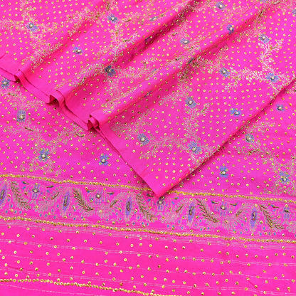 Indian Vintage Dupatta Pink Long Stole Pure silk Woven Brocade Banarasi Scarves Veil Scarf Wrap Hippie Boho Soft Floral Zari