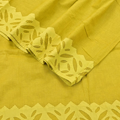 Indian Vintage Green Dupatta Long Stole Embroidered Patches Pure Cotton Scarves Veil Soft