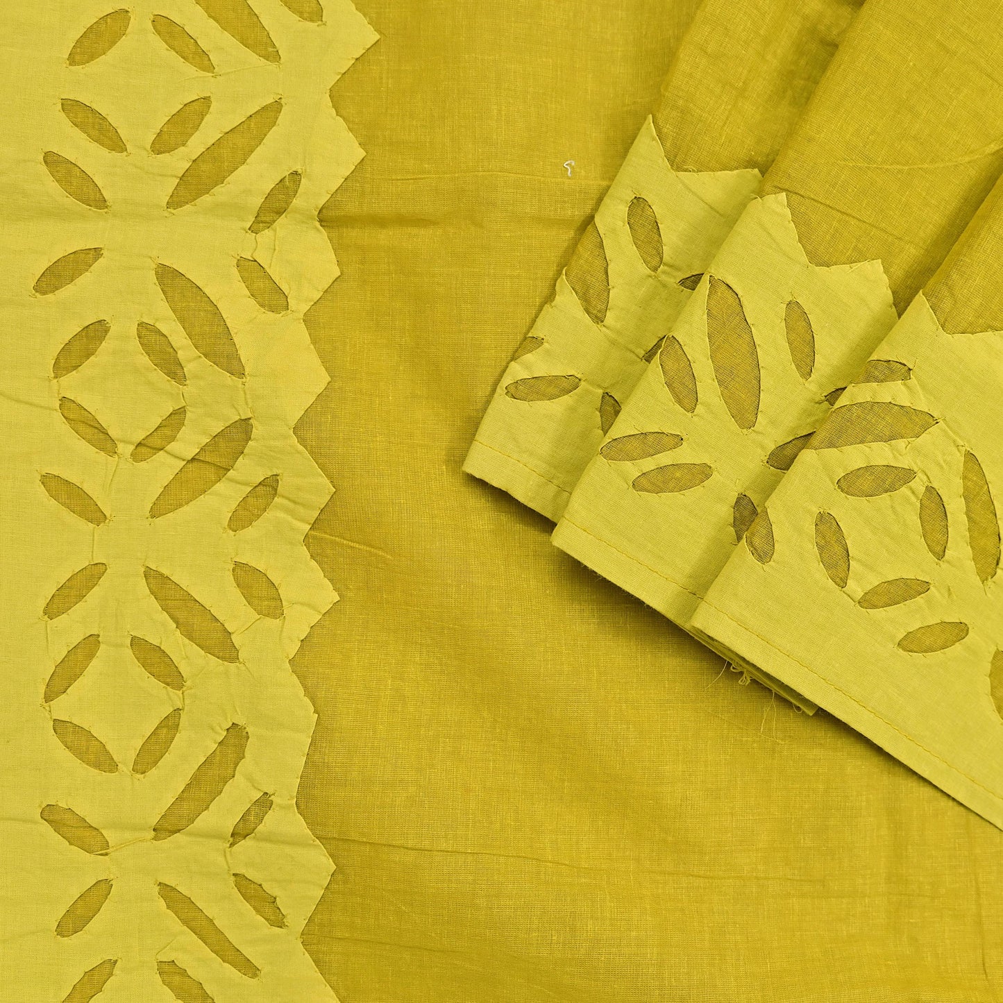 Indian Vintage Green Dupatta Long Stole Embroidered Patches Pure Cotton Scarves Veil Soft