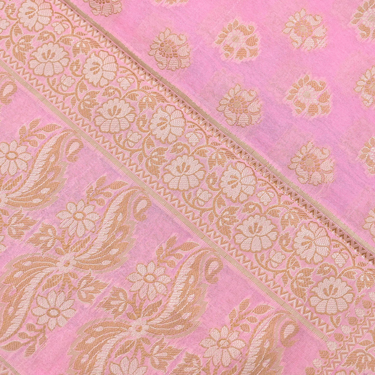 Indian Vintage Pink Dupatta Long Stole Woven Cotton Scarves Veil Soft Floral Design Wrap Boho Upcycle For Designing