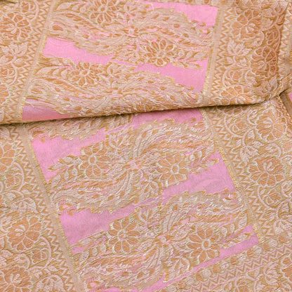 Indian Vintage Pink Dupatta Long Stole Woven Cotton Scarves Veil Soft Floral Design Wrap Boho Upcycle For Designing