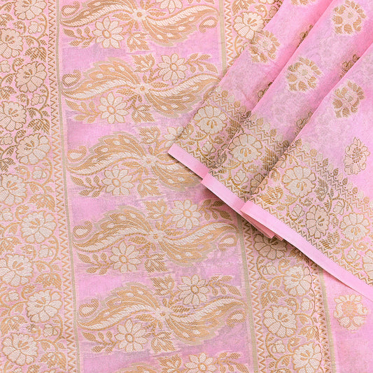 Indian Vintage Pink Dupatta Long Stole Woven Cotton Scarves Veil Soft Floral Design Wrap Boho Upcycle For Designing