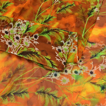 Vintage Sari Multi Chiffon Printed Saree Sewing 5yd Craft Soft Dress Designing for Crafting Floral Dress Making