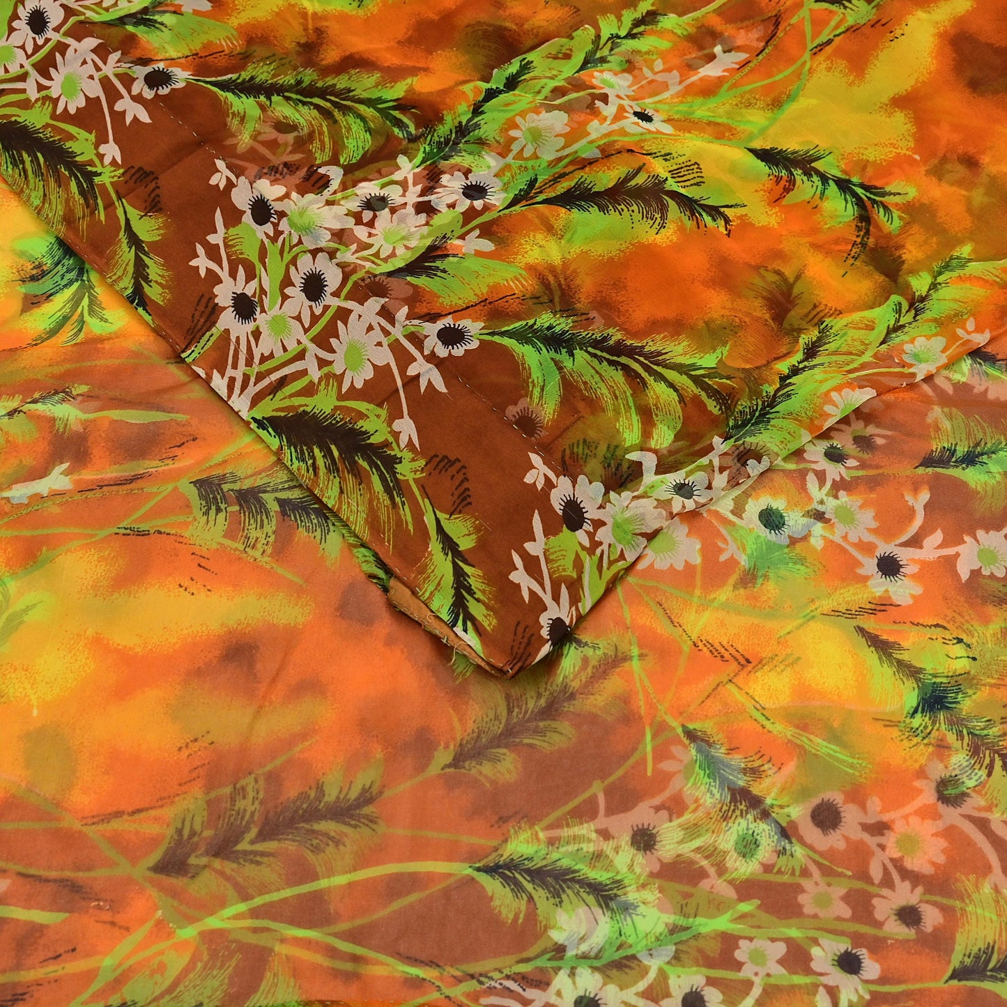 Vintage Sari Multi Chiffon Printed Saree Sewing 5yd Craft Soft Dress Designing for Crafting Floral Dress Making