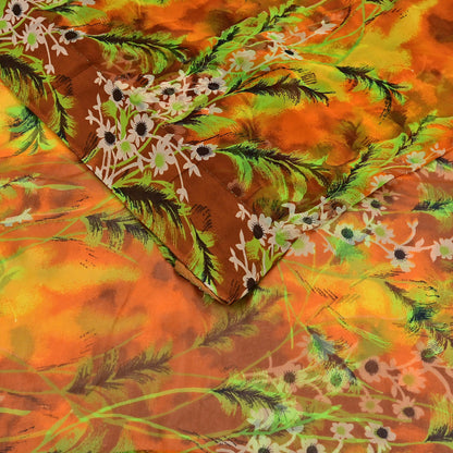 Vintage Sari Multi Chiffon Printed Saree Sewing 5yd Craft Soft Dress Designing for Crafting Floral Dress Making