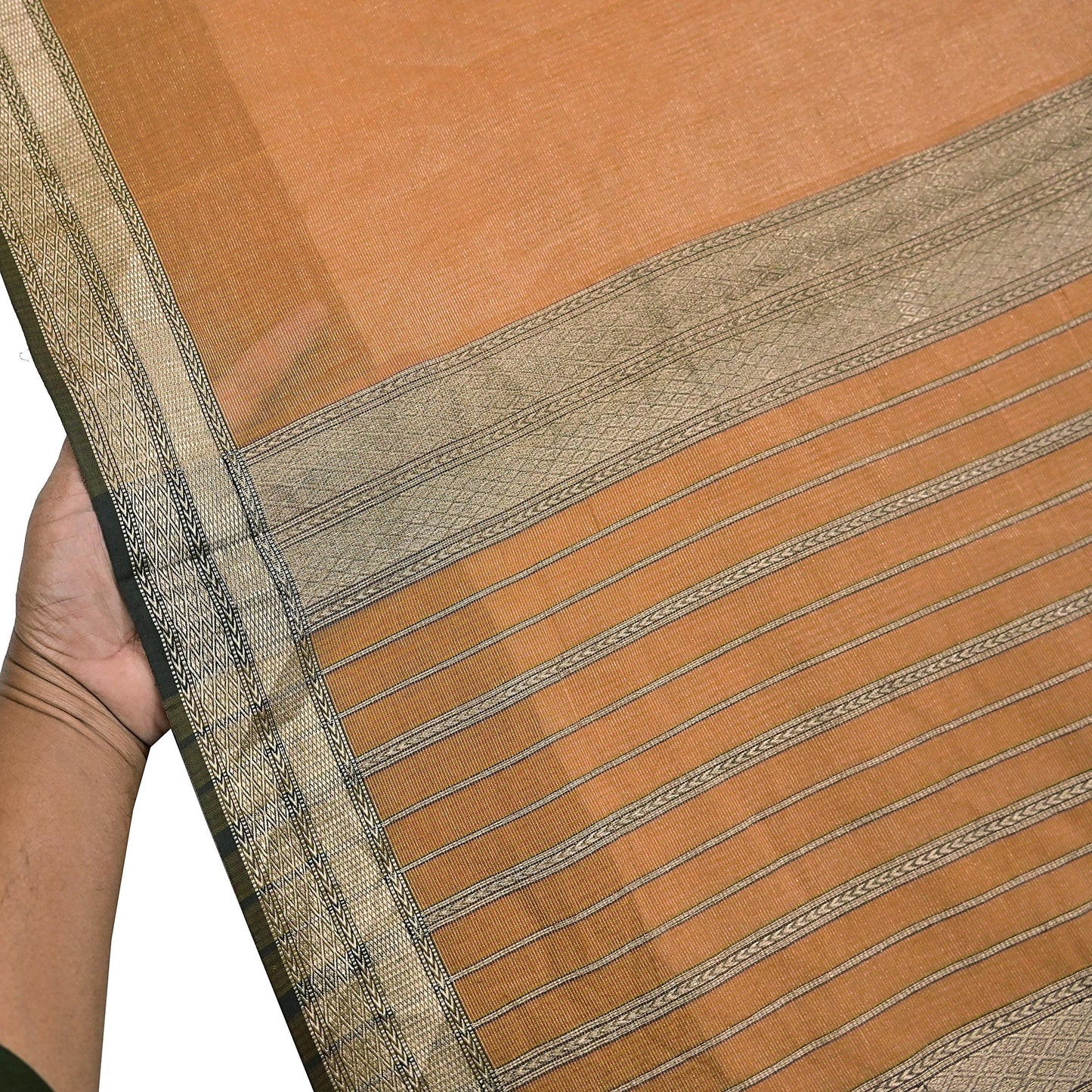Indian Vintage Sari Saffron Pure Silk Hand Woven Sarees Craft Fabric 5Yd Floral Soft Golden Zari Bollywood Sarees Crafting Upcycle