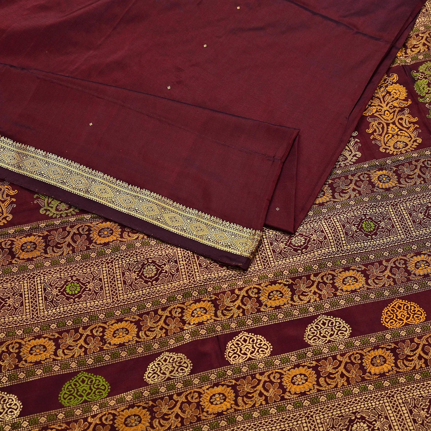 Indian Vintage Heavy Sari Maroon Kanjivaram Saree 100% Pure Silk Zari 5Yd Crafting Dress making For Crafting Quilting Upcycle