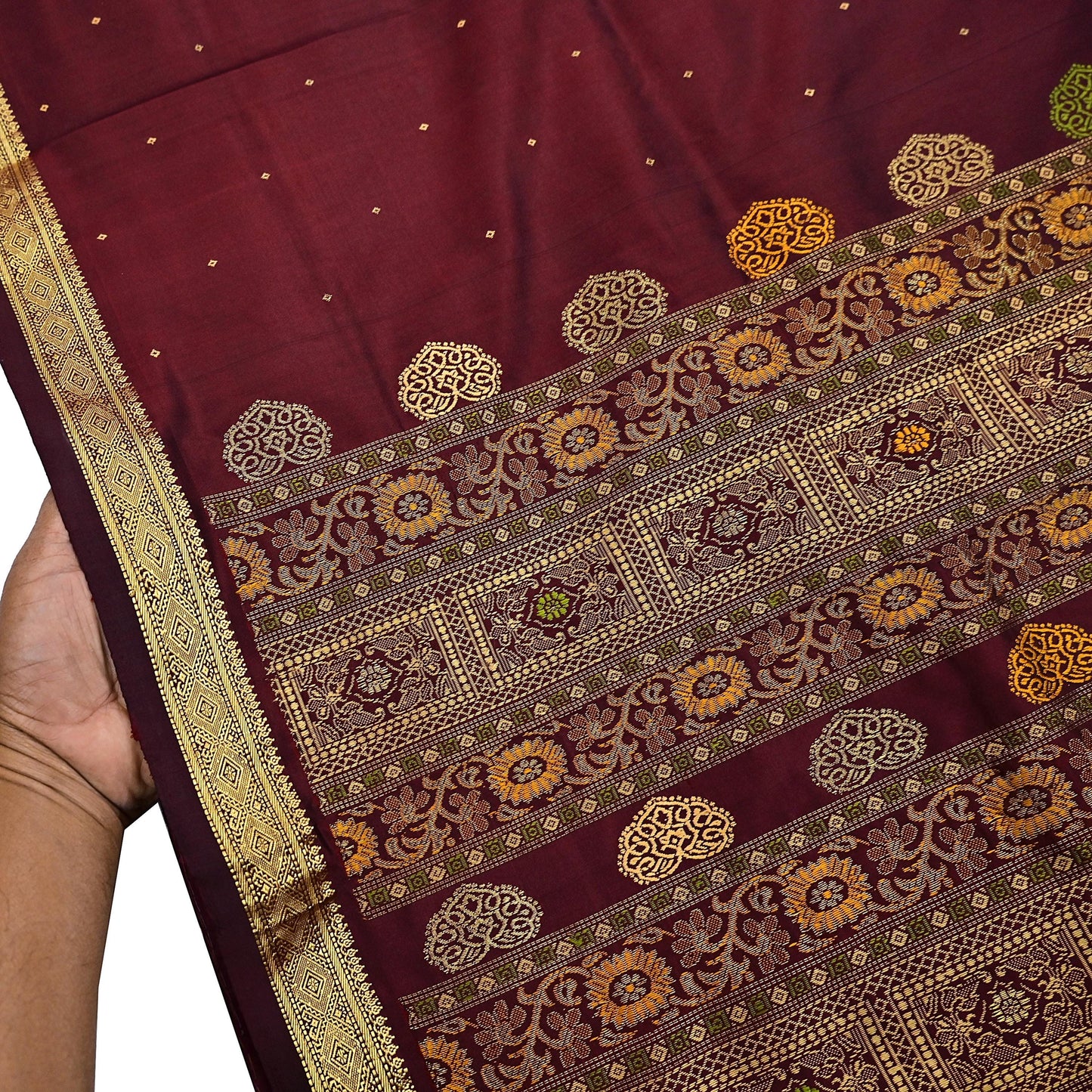 Indian Vintage Heavy Sari Maroon Kanjivaram Saree 100% Pure Silk Zari 5Yd Crafting Dress making For Crafting Quilting Upcycle