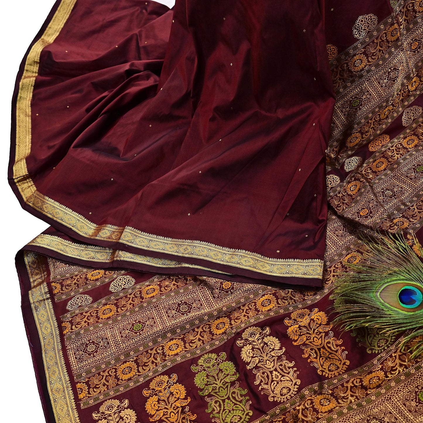 Indian Vintage Heavy Sari Maroon Kanjivaram Saree 100% Pure Silk Zari 5Yd Crafting Dress making For Crafting Quilting Upcycle