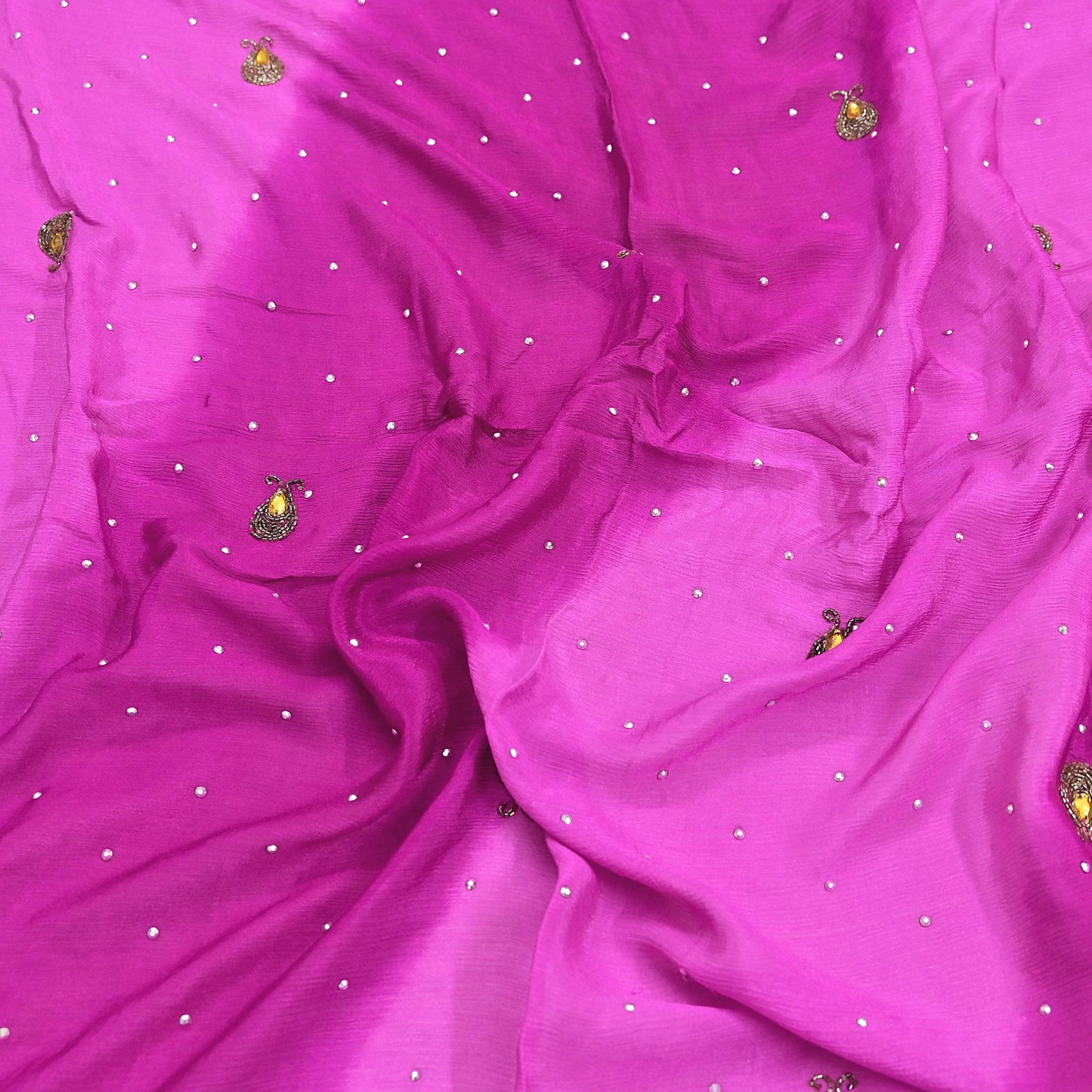 Indian Vintage Pink Dupatta Pure silk Long Stole Hand Embroidered Scarves Stole Veil Wrap Sequins Dabka/ Zardozi
