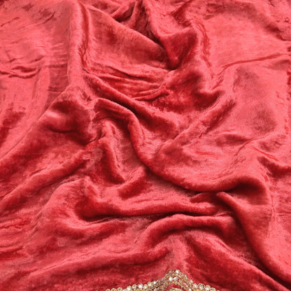 Indian Vintage Heavy Peach Dupatta Velvet Long Stole Hand Embroidered Scarves Zari Hijab Veil Wrap Bridal Dupatta Paisley