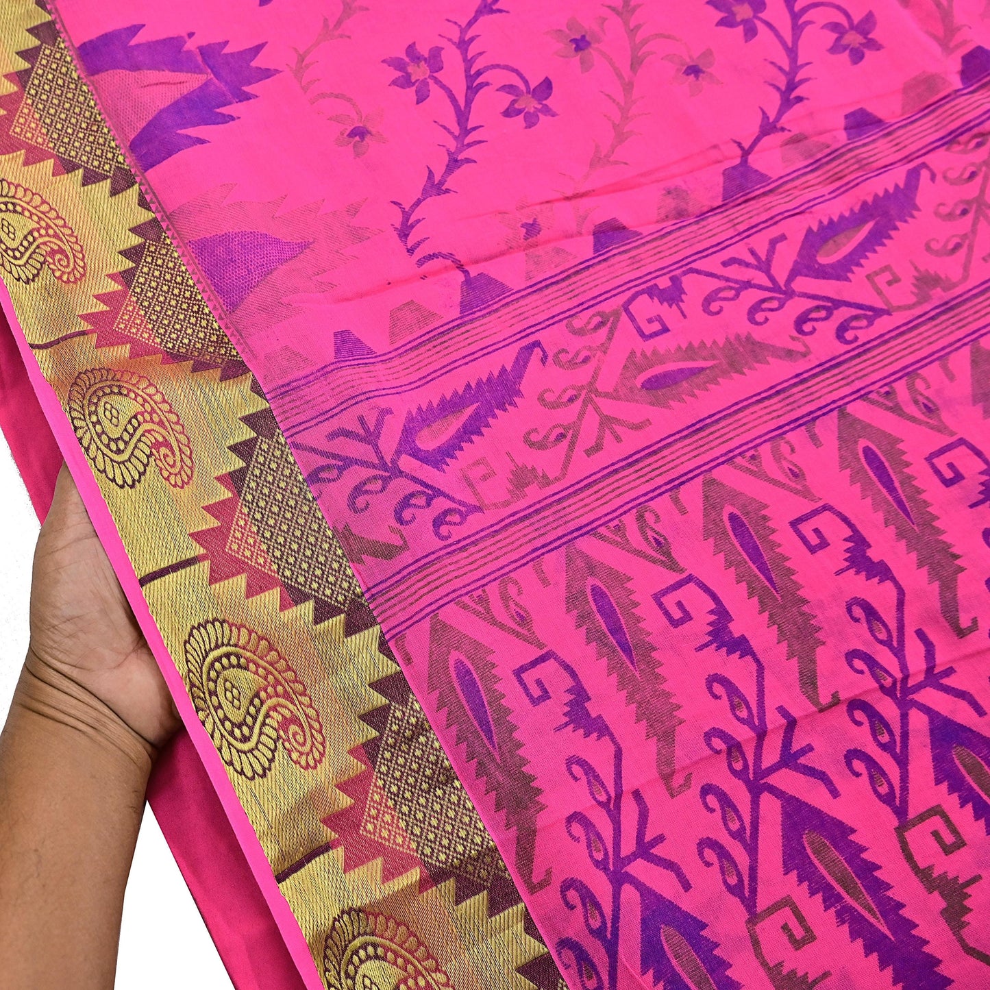 Indian Vintage Sari Pink Printed Pure Cotton Sarees Craft Fabric 5Yd Soft Sewing Sarong Wrap Boho Floral Quilting Dress making