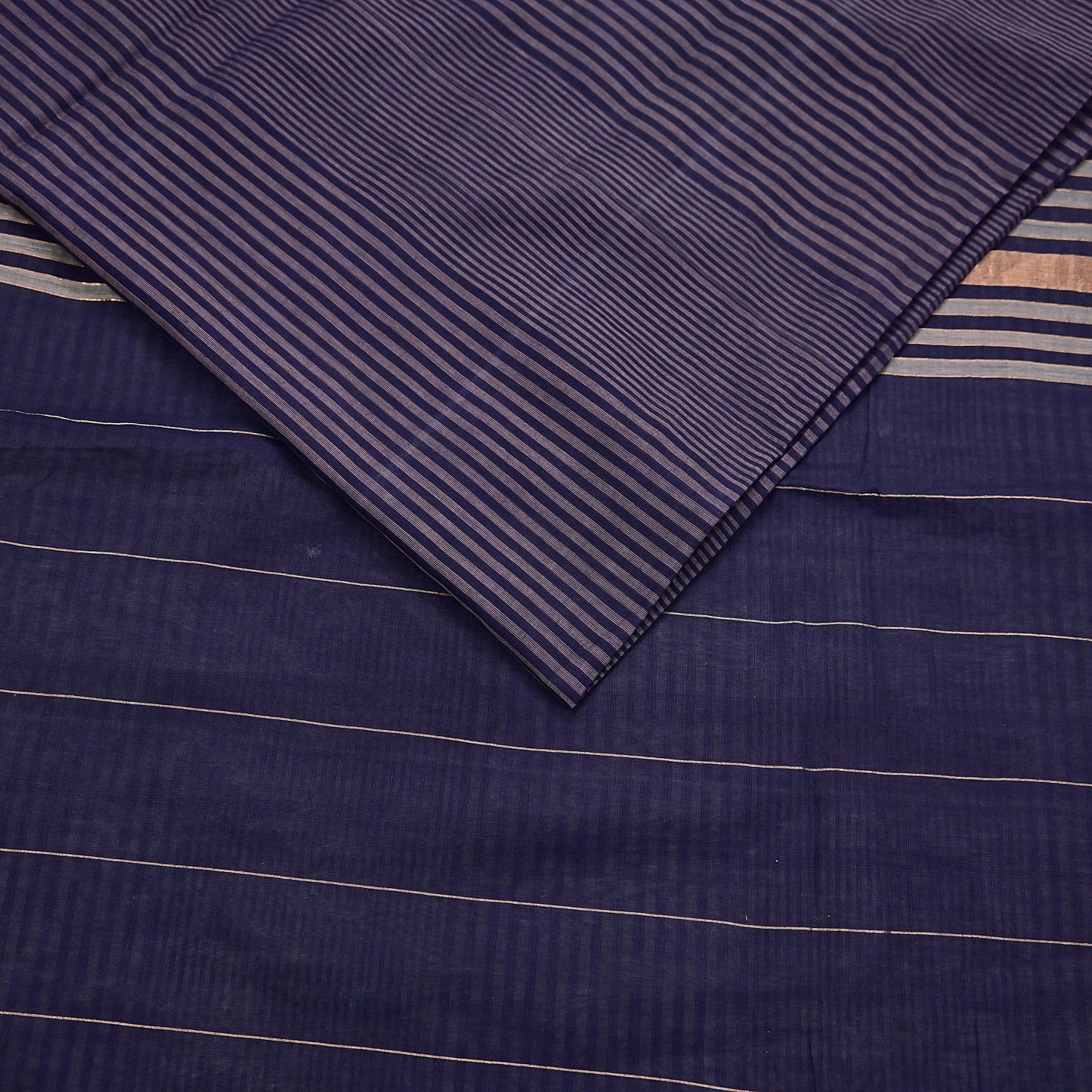 Vintage Sari Blue Pure Cotton Hand Woven Sarees Craft Fabric 5Yd Sewing Soft Crafting Dress making Upcycle Quilting Upcycle Zari Border