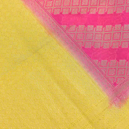 Indian Vintage Pink Chanderi Brocade Dupatta Floral Zari Woven Scarf veil fringes work
