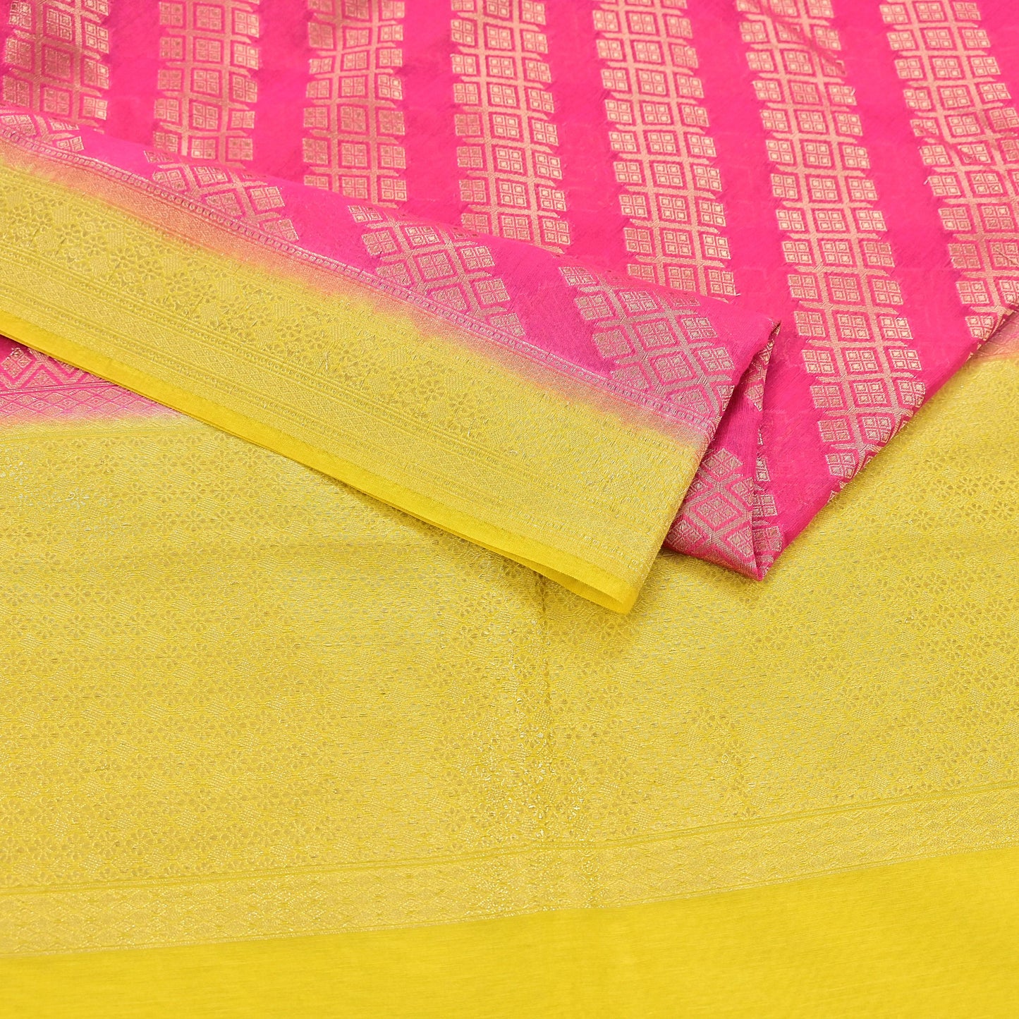 Indian Vintage Pink Chanderi Brocade Dupatta Floral Zari Woven Scarf veil fringes work