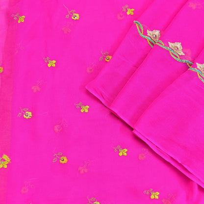 Indian Vintage Pink Dupatta Pure Georgette silk Long Stole Embroidered Scarves Stole Veil Wrap Sequins