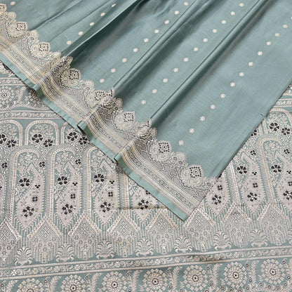 Indian Vintage Sari Gray Heavy Pure Satin Silk  Woven Banarasi Sarees Zari 5Yd Craft Fabric Dress making Crafting Ethnic Quilting Upcycle
