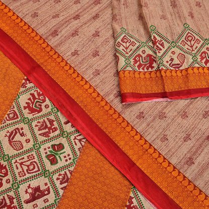 Indian Vintage Sari Brown Printed 100% Pure Cotton Saree Craft Fabric 5Yd Soft Sewing Sarong Wrap Boho Dress Making Quilting