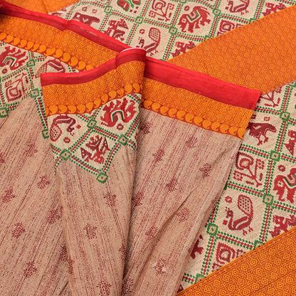 Indian Vintage Sari Brown Printed 100% Pure Cotton Saree Craft Fabric 5Yd Soft Sewing Sarong Wrap Boho Dress Making Quilting