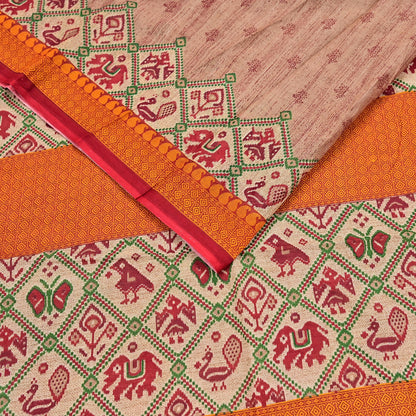 Indian Vintage Sari Brown Printed 100% Pure Cotton Saree Craft Fabric 5Yd Soft Sewing Sarong Wrap Boho Dress Making Quilting