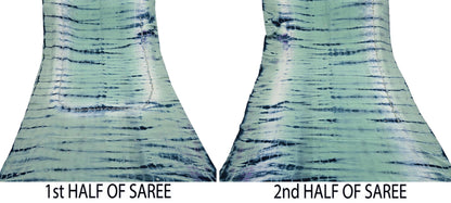 Indian Vintage Saree Pure Crepe Silk Hand Embroidered Tie-Dye Sari Fabric 5yard Sewing Craft Fabric Ethnic Dressmaking Crafting Zardozi Zari