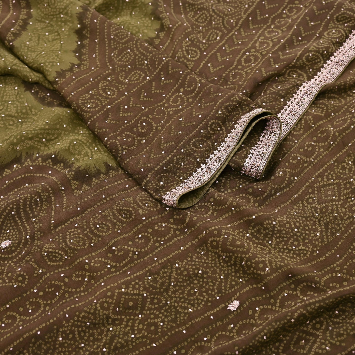 Indian Vintage Heavy Green Dupatta Pure Silk Long Stole Hand Embroidered Designer By Ritu Kumar Scarves Scarf Zari Zardozi