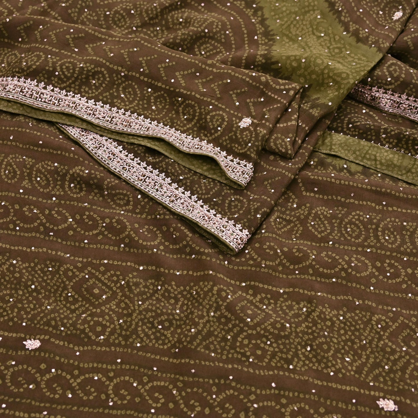Indian Vintage Heavy Green Dupatta Pure Silk Long Stole Hand Embroidered Designer By Ritu Kumar Scarves Scarf Zari Zardozi