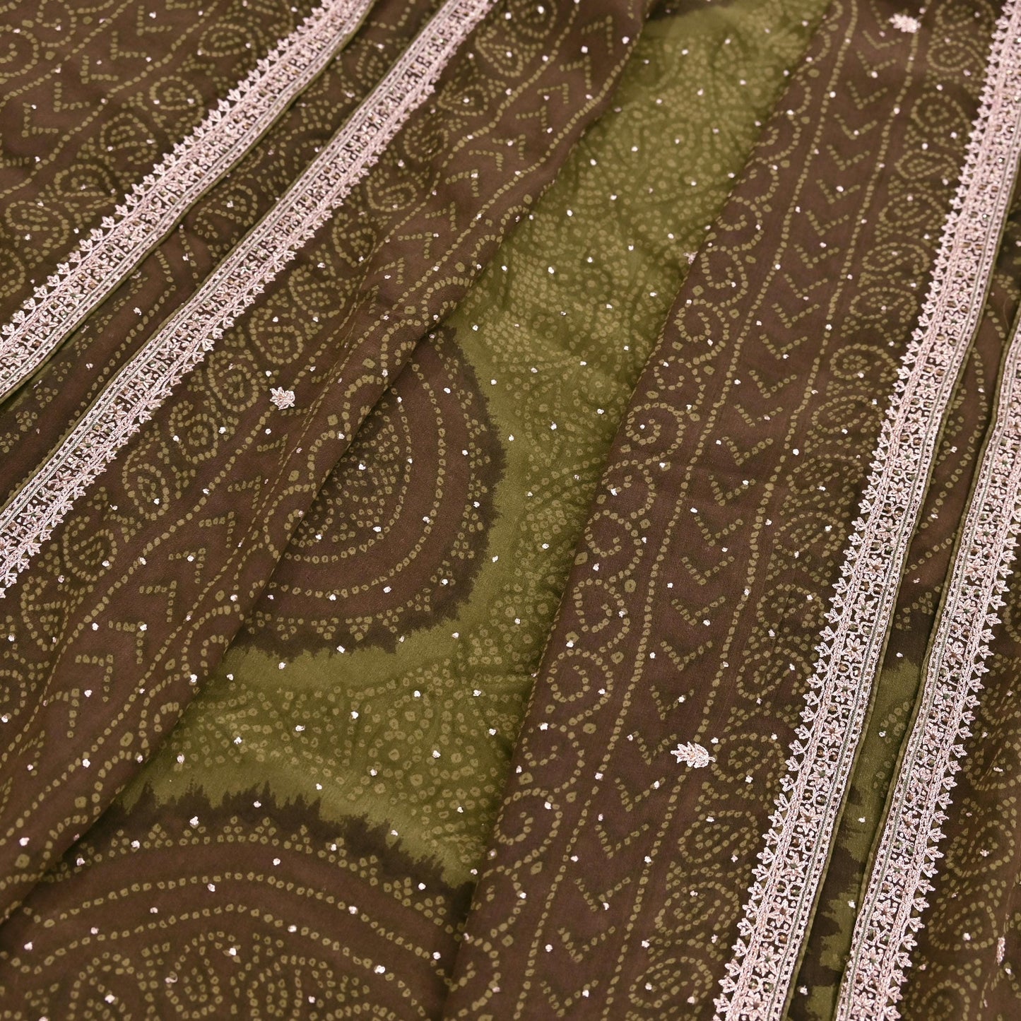 Indian Vintage Heavy Green Dupatta Pure Silk Long Stole Hand Embroidered Designer By Ritu Kumar Scarves Scarf Zari Zardozi