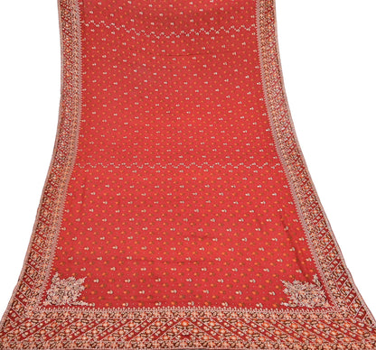 Indian Vintage Heavy Rusty Dupatta Pure Silk Long Stole Hand Embroidered Designer By Ritu Kumar Scarves Scarf Zari Zardozi