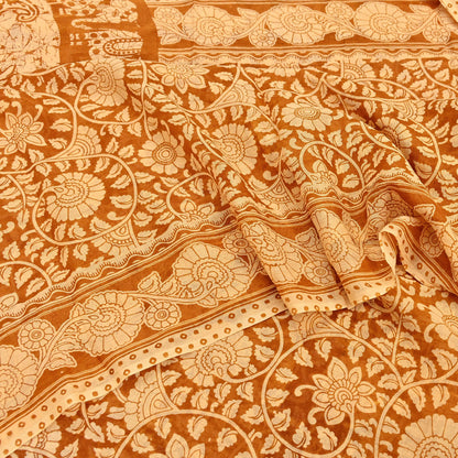 Indian Vintage Sari Batik Printed Pure Cotton Saree Craft Fabric 5Yd Sewing Soft Sarong Wrap Boho Dress Making Quilting