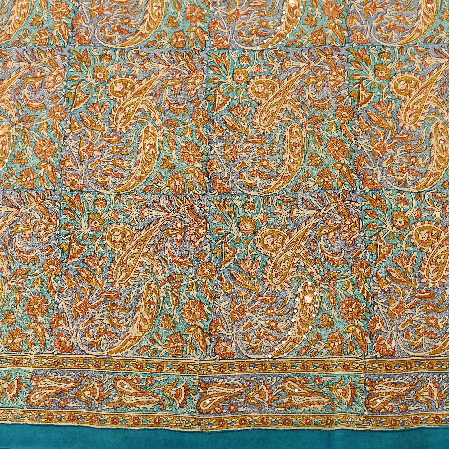 Indian Vintage Sari Beige & Green Pure Crepe Silk Printed Saree 5yard Sewing Quilting Floral Soft Craft Fabric Wrap
