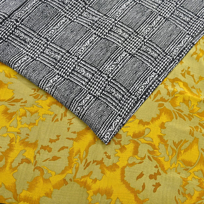 Indian Vintage Gray & Black Saree Pure Crepe Silk Printed Sari Craft Fabric 5yd Sewing Soft Wrap Dress making Crafting Quilting